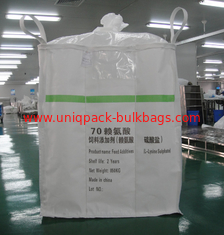 China FIBC PP woven big Super Sack bags Jumbo bags with 4 loops for L-lysine supplier